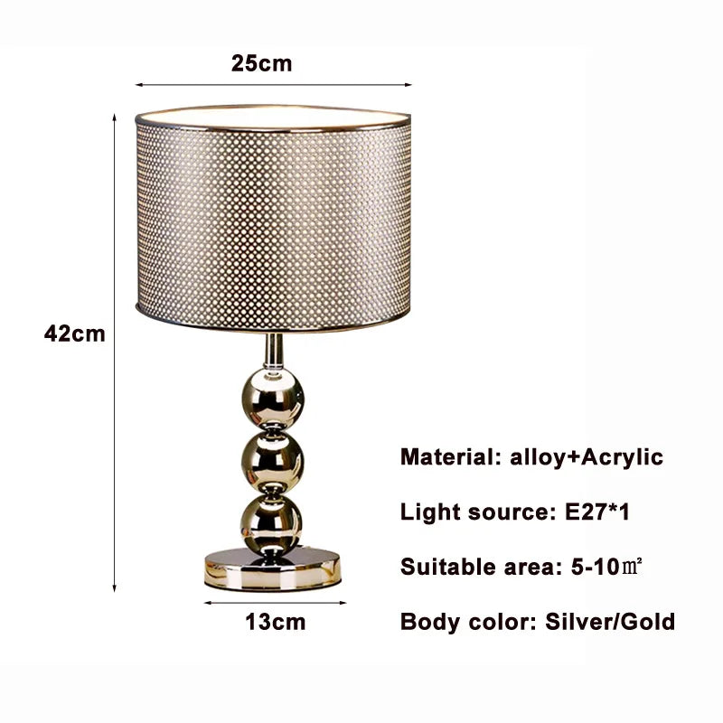 Modern Table Lamp Living Room Silver Gold