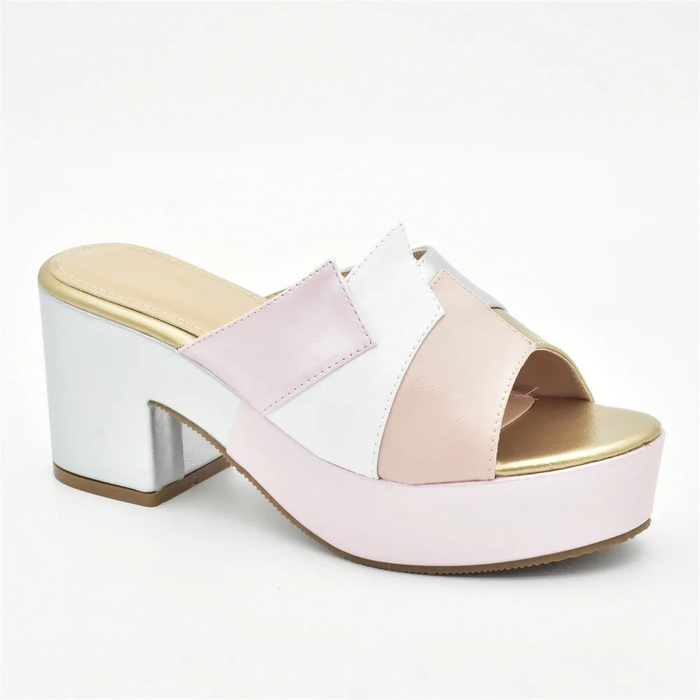 Latest Multicolor Wedding Bridal Shoes Open Toe Platform Sandals for Women Italian Lady Shoes Women's Shoes for Elegant Parties