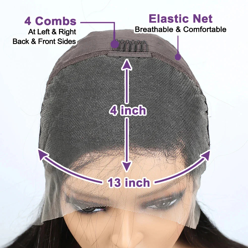 Straight Short Bob Wigs 13x4 Human Hair Lace Frontal Wigs 200% Remy Pre Plucked Transparent Lace 4x4 Short Bob Wigs For Women