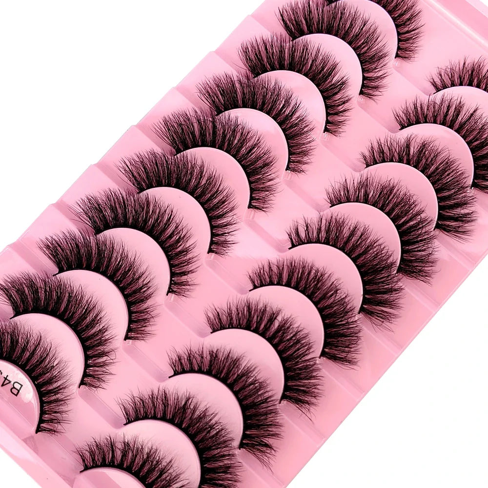 New 10 Pairs 3D Faux Mink Lashes Faux Mink Fluffy Lashes Soft Full Thick Wispy Eyelash Dramatic False Eyelashes Makeup Tools