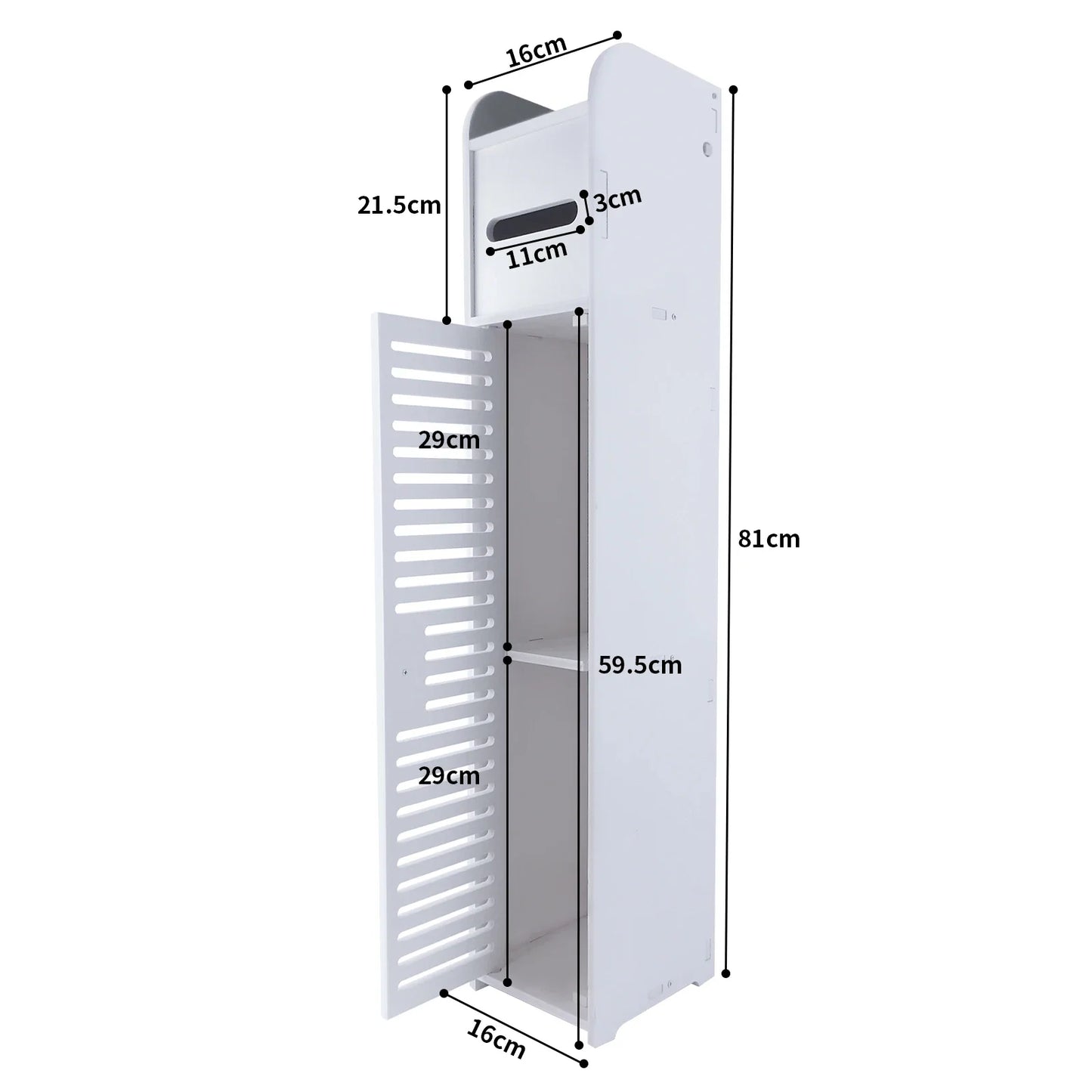 3 Tier Bathroom Floor Cabinet Free-Standing Toilet Roll Holder Narrow Bathroom Storage Cabinet, for Bathroom,Living Room&Hallway