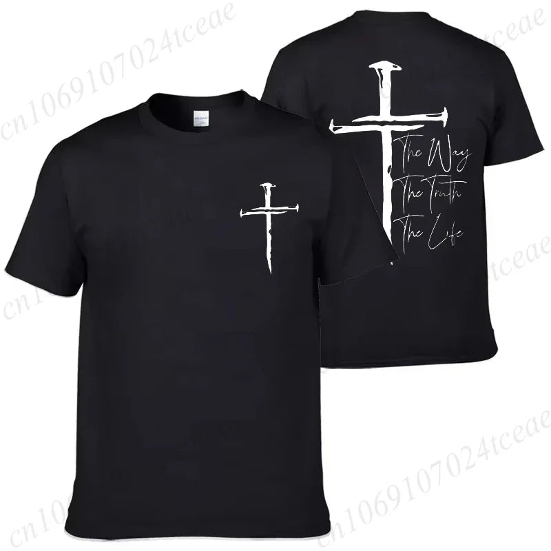 Cross Graphic Tee – Minimal Back Print Shirt