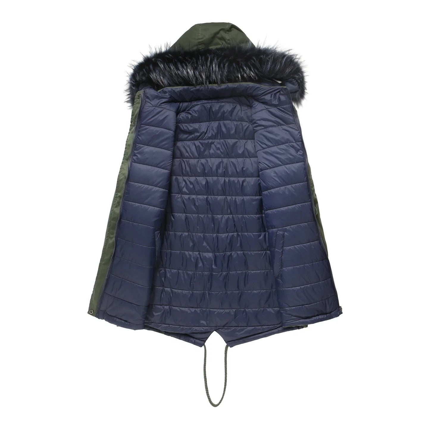 Double Sided Women's winter Thick Detachable Zipper Parka Jacket