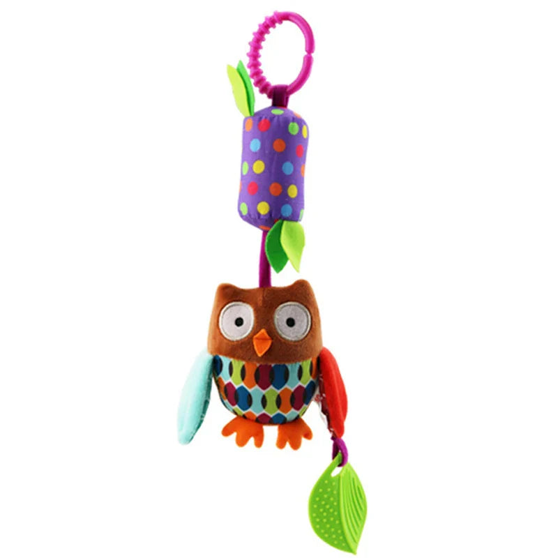 Soft Giraffe Zebra Animal Handbells Rattles Plush Infant Baby Development Handle Toys WIth Teether Baby Toy For Newborn Gifts