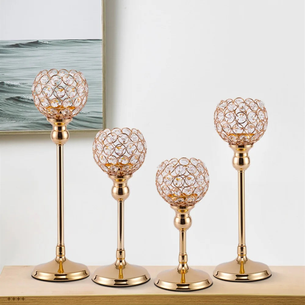 Metal Candle Holders Candlestick Crystal