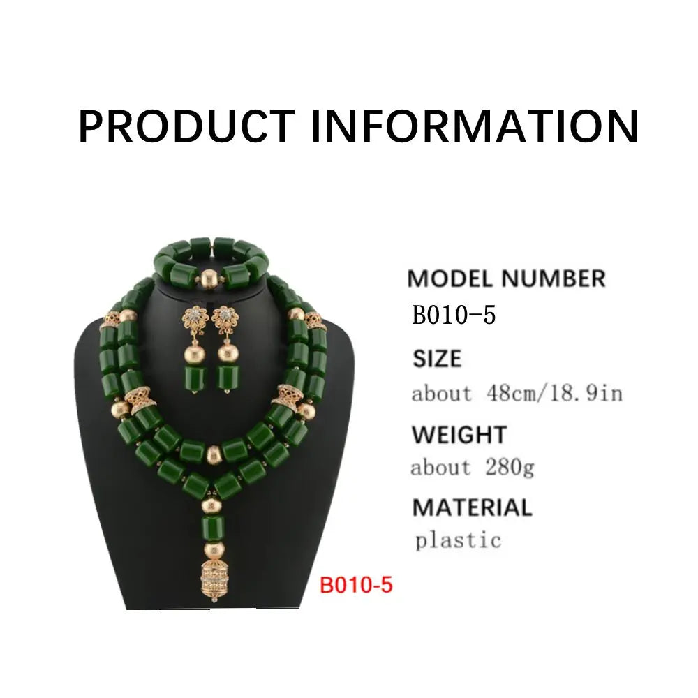Latest African Wedding Resin Beads Fashion African Beads Jewelry Sets Hot Nigerian Wedding African Beads Jewelry Set