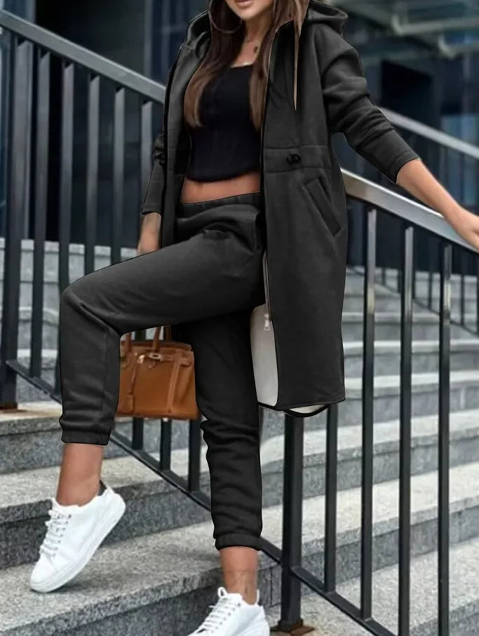 Women's Hooded Trousers Suit Casual Everyday Tracksuit