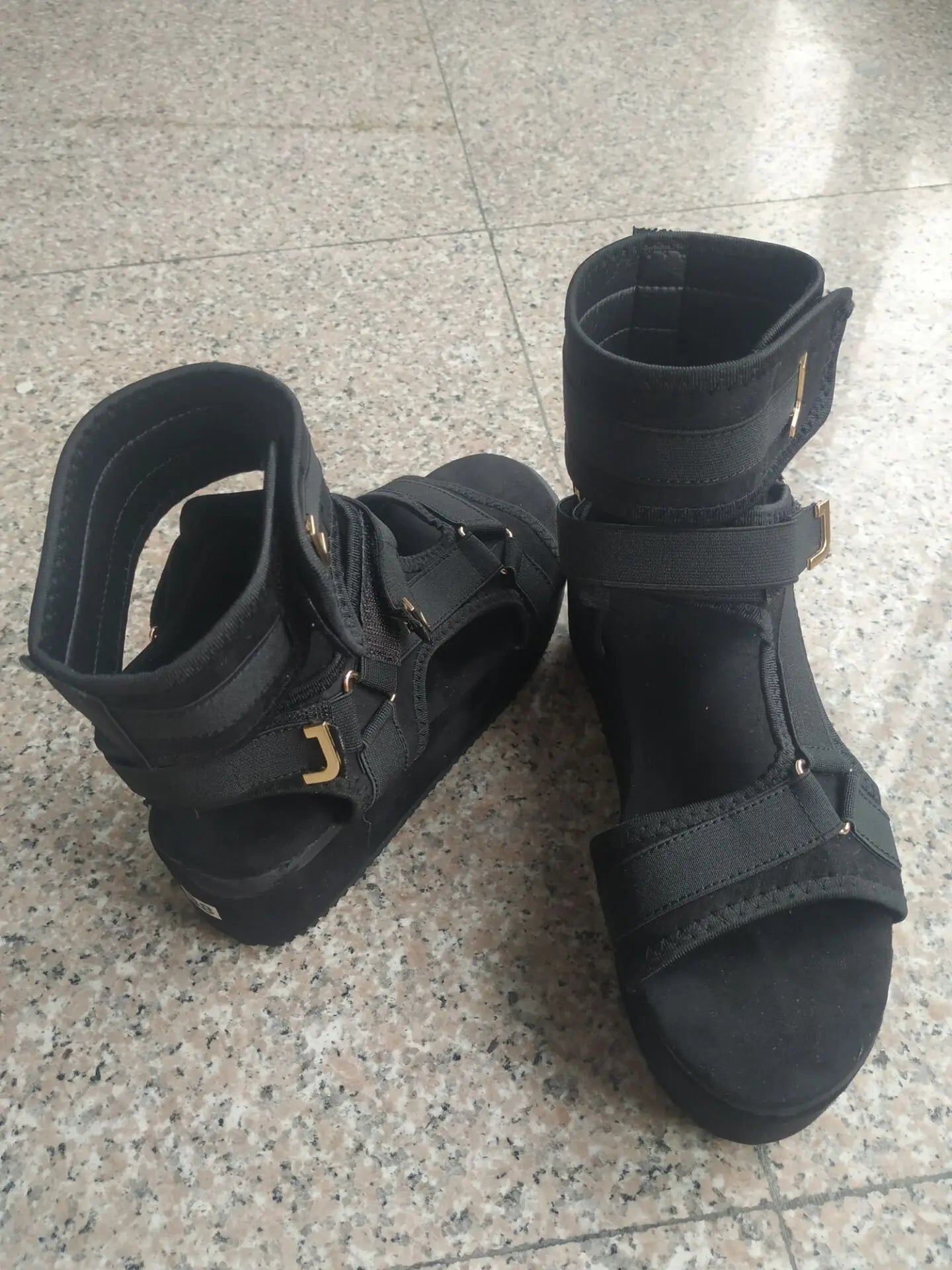 Female Sandal Shoes Large Size Ankle Strap Open Toe High Heels Med Muffins shoe 2025 Summer Clogs Wedge Girls Big Peep High-heel