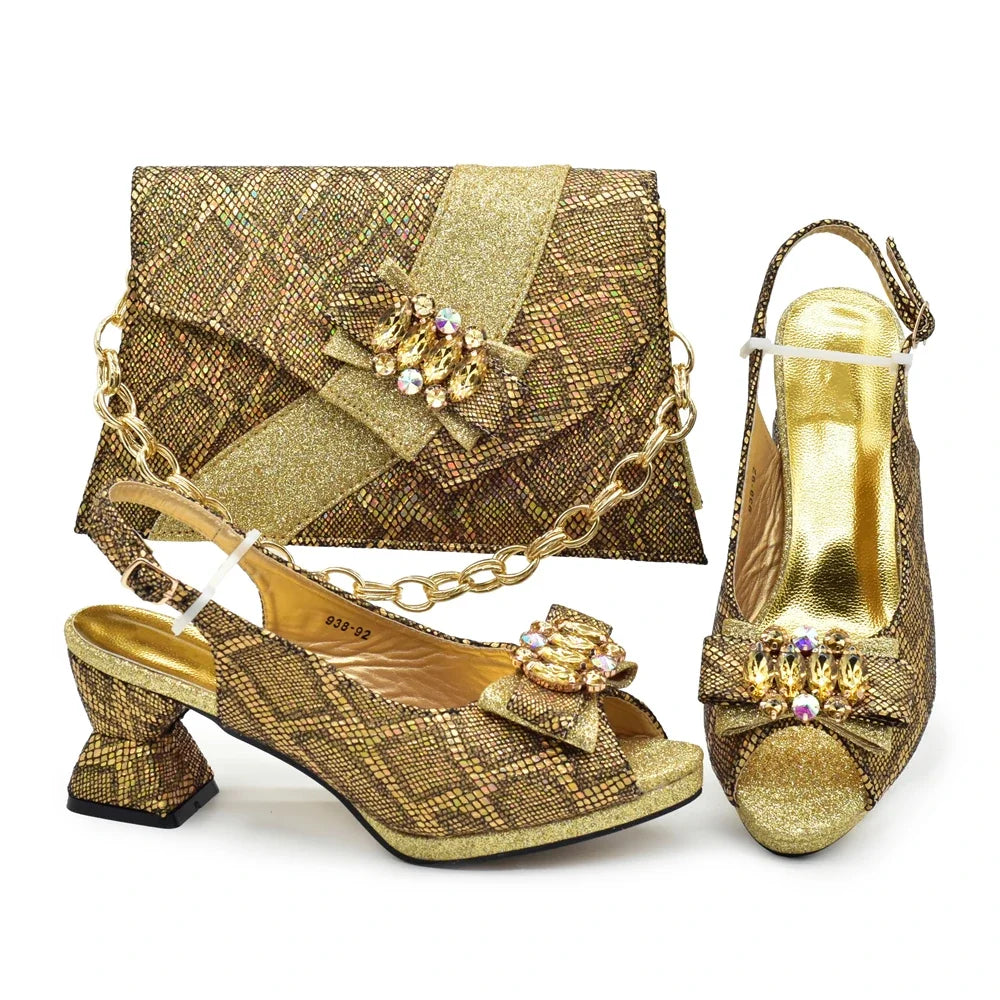 New Fashion Italian Shoes with Matching Bags for Nigeria Women Ladies Shoe and Bag Set Latest Designers Luxury Woman Pumps