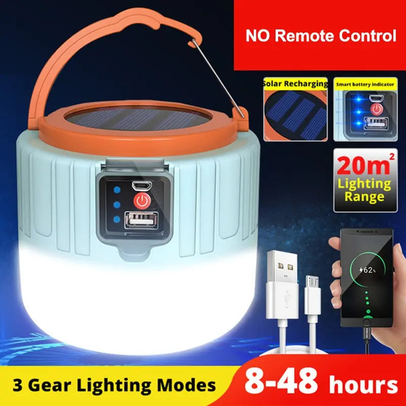Outdoor Solar LED Camping Lights USB Rechargeable