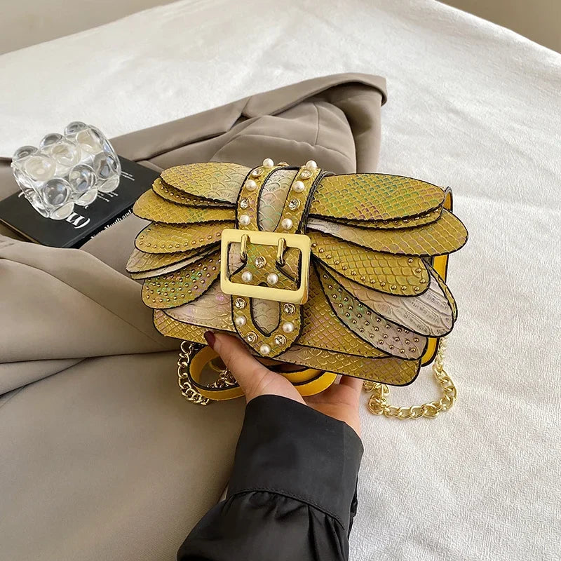 2024 New Handmade Rivet Butterfly Wing Crossbody Bag Women Designer Handbag And Purse Small Square Bag 8 Color Pu Leather Bags