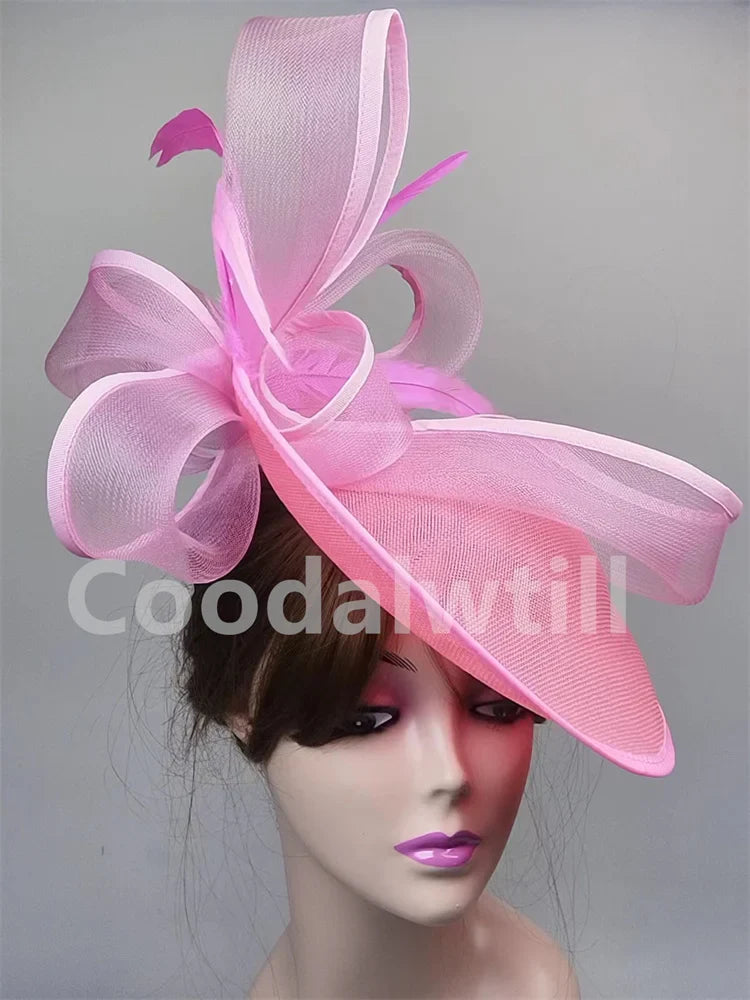 Grey Hair Fascinator Pillbox Cap Formal Church Women Headpiece Royal Ascot Chapeau Cap Femme Mariage Hair Accessories Ladies