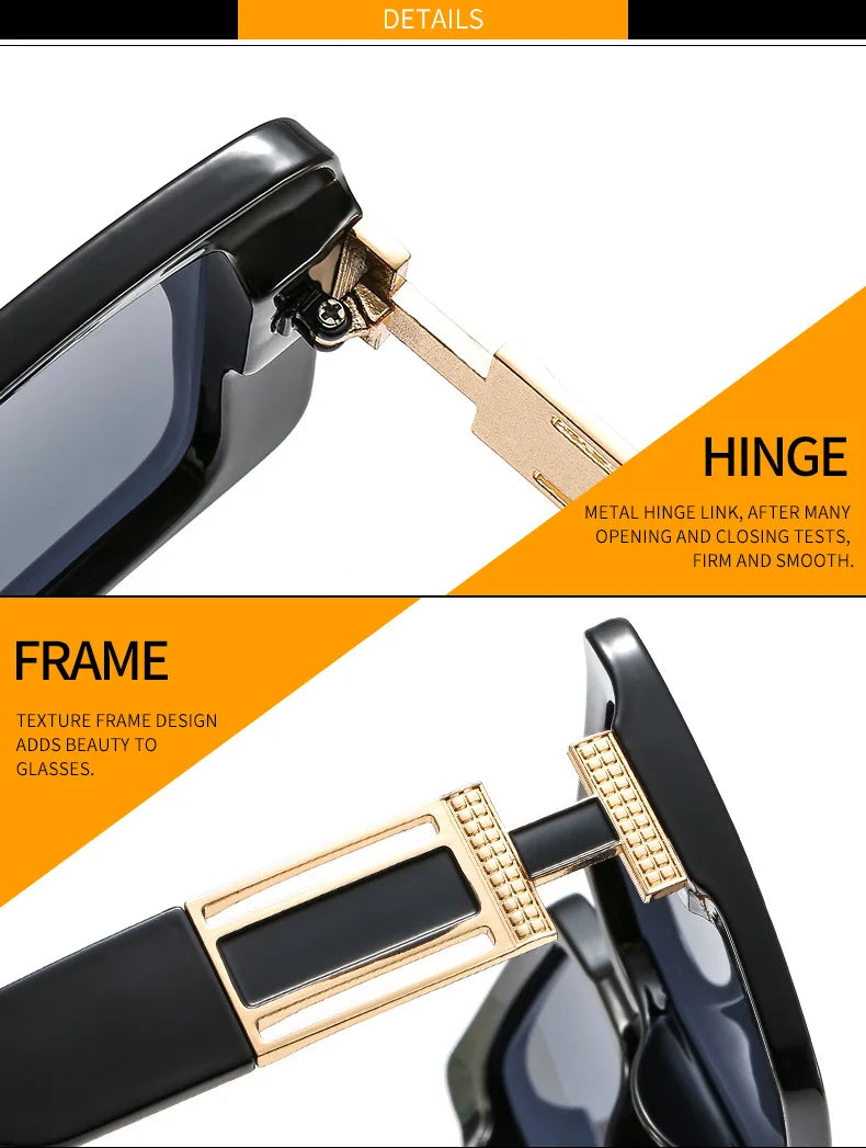 Fashion Brand Square Sunglasses For Woman Luxury Oversized Gradient Shades Sun Glasses Female Elegant Green Big Frame Eyewear