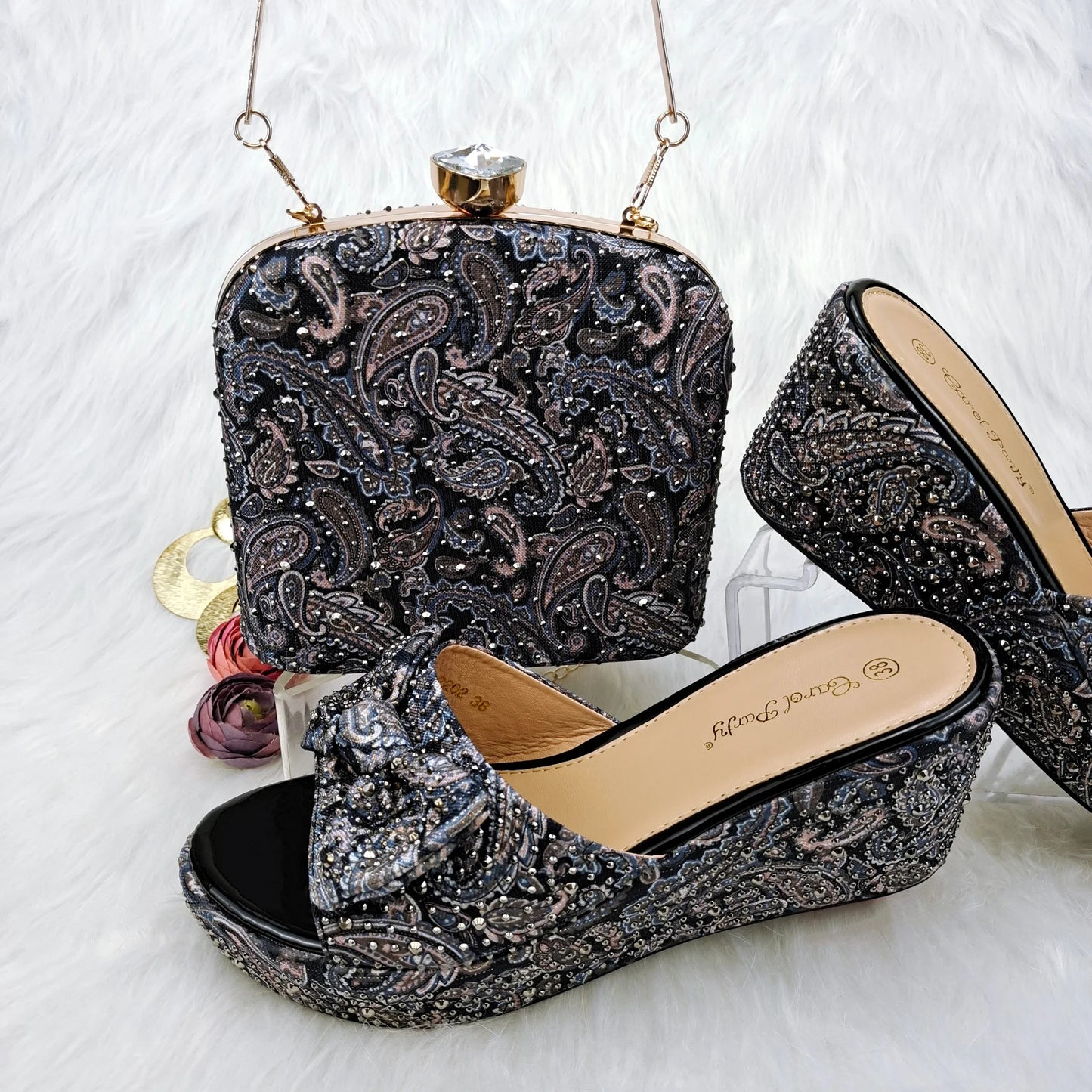 New Arrival Italian Ladies Shoes and Bags Designer Shoes Women Luxury Shoes and Bag for Party In Women