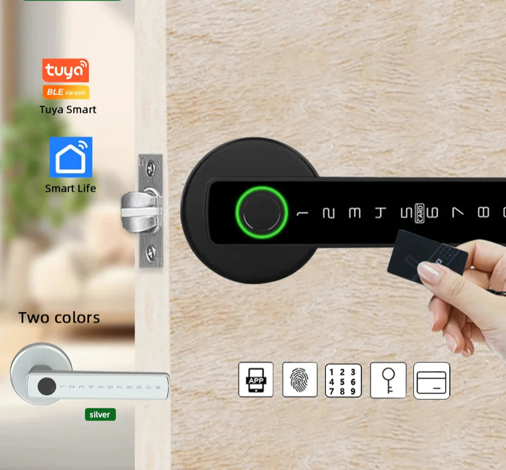 BLE Fingerprint Door Lock Digital Electronic Lock with Password/Key/IC Card/ Smart Life