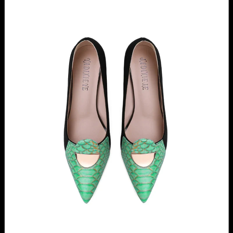 Sexy Fashion Style Women's Heeled Shoes Pointed Tip High Heels One Kick Retro Women Shoes Suede 2025 New Spring Zapatos De Mujer