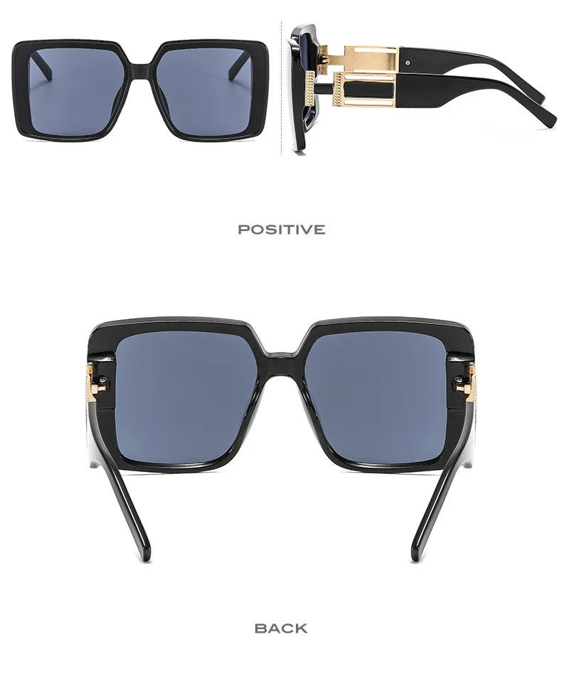Fashion Brand Square Sunglasses For Woman Luxury Oversized Gradient Shades Sun Glasses Female Elegant Green Big Frame Eyewear