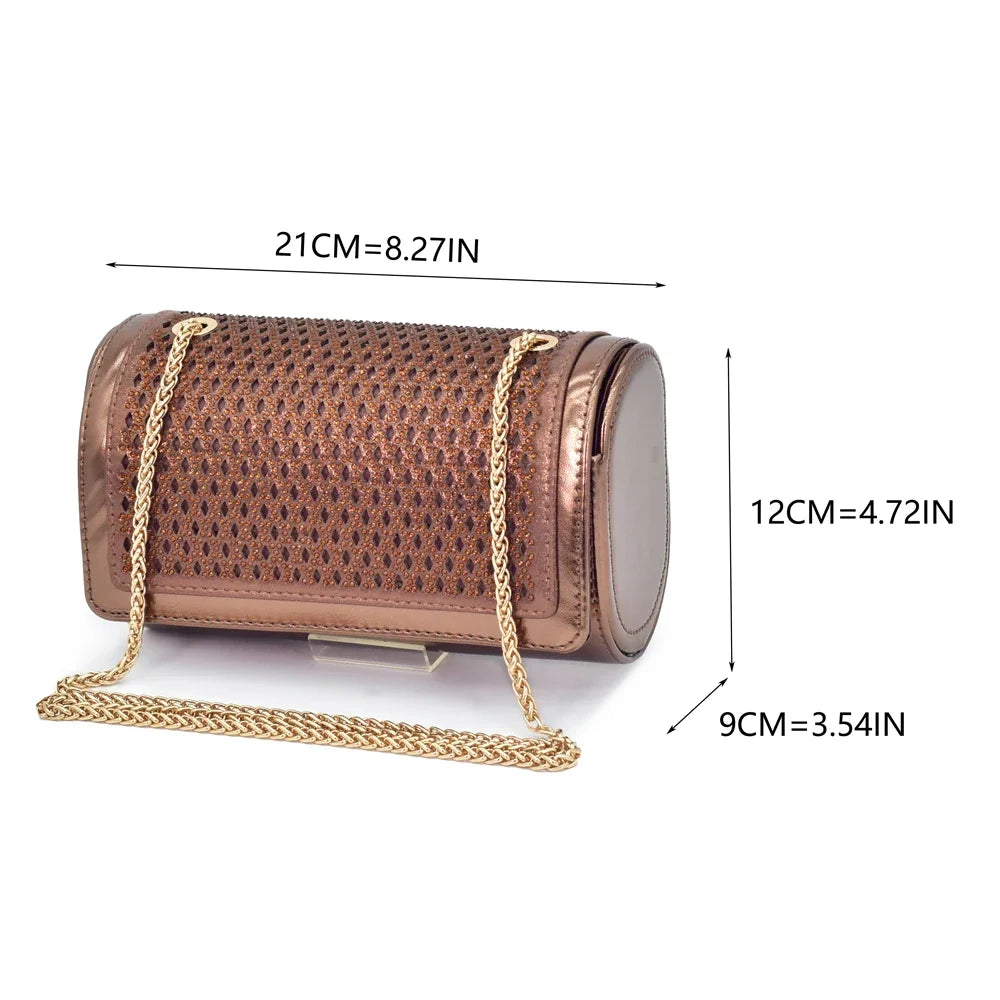 Women's Italian Shoes and Matching Bags Sets Decorated with Rhinestone Fashion