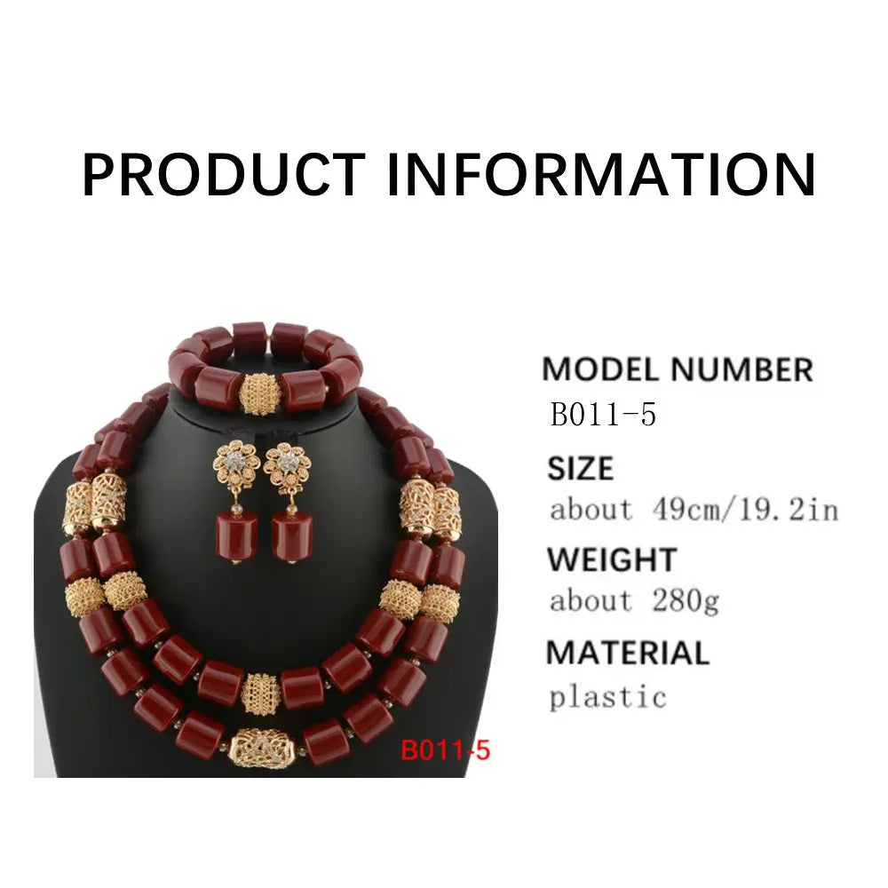 Latest African Wedding Resin Beads Fashion African Beads Jewelry Sets Hot Nigerian Wedding African Beads Jewelry Set