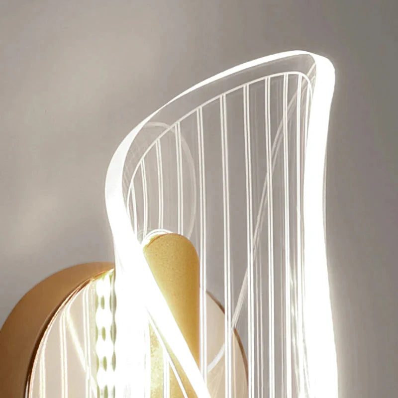 LED Wall Sconce Light Acrylic Bedside Wall Lamp 3-color light
