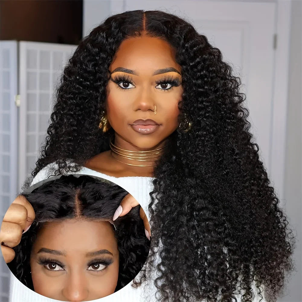 Water Wave Glueless Wig Human Hair Ready To Wear Pre Cut 4x4 Lace Closure Wig Pre Plucked Brazilian Curly Remy Human Hair Wig