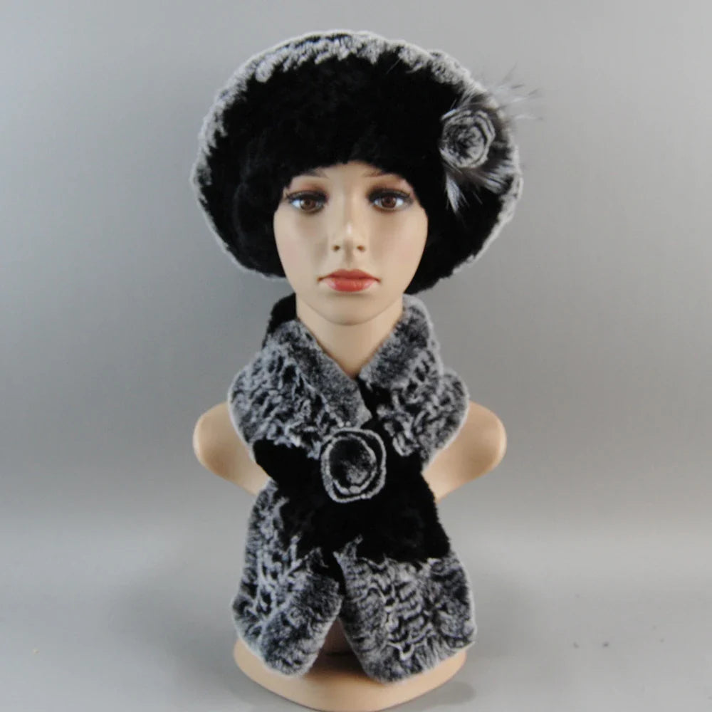 Winter Women's Faux Fur Hats And Scarves