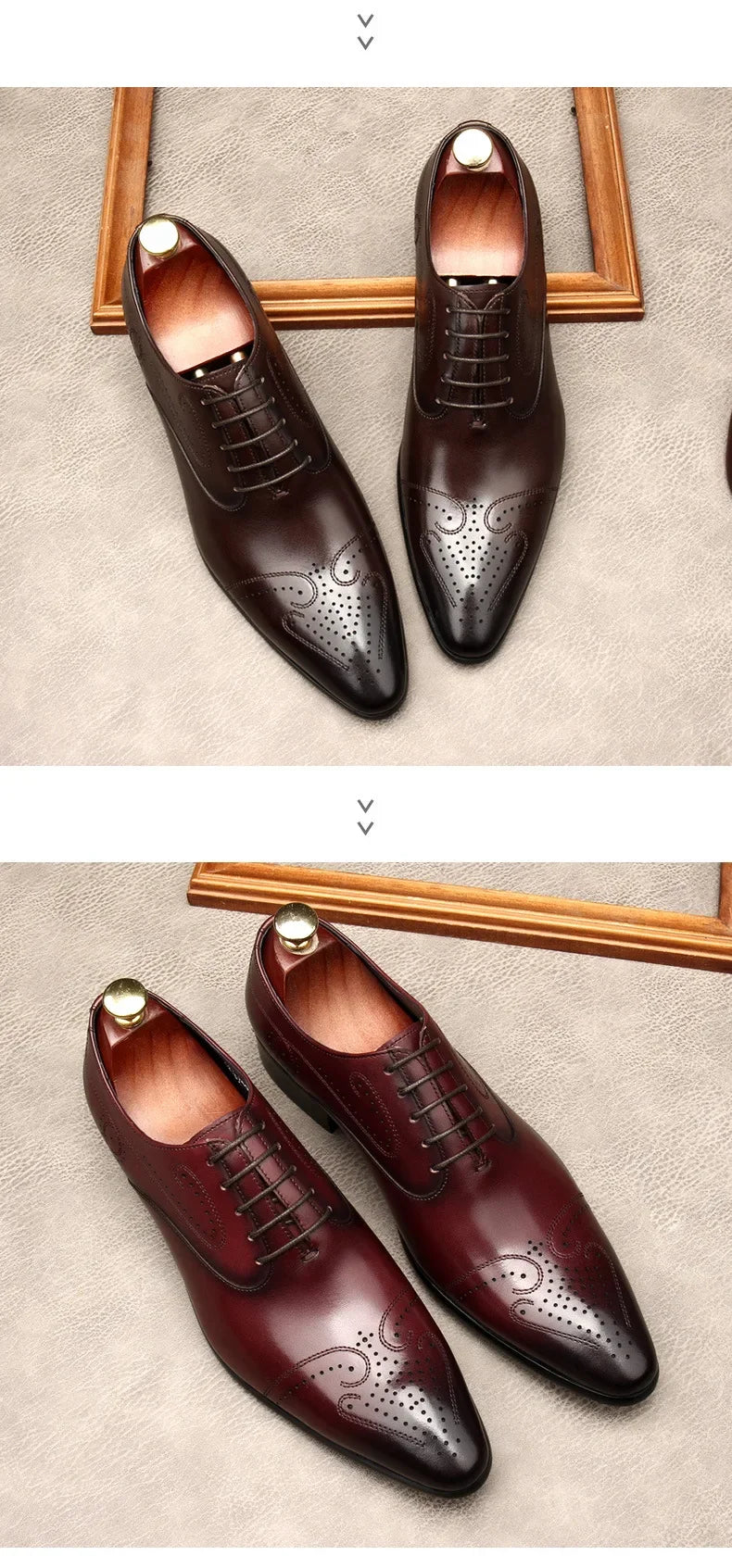 Handmade Mens Dress Shoes Luxury Genuine Leather 2024 Fashion New Style British Trend Brogues Wedding Business Shoes for Male