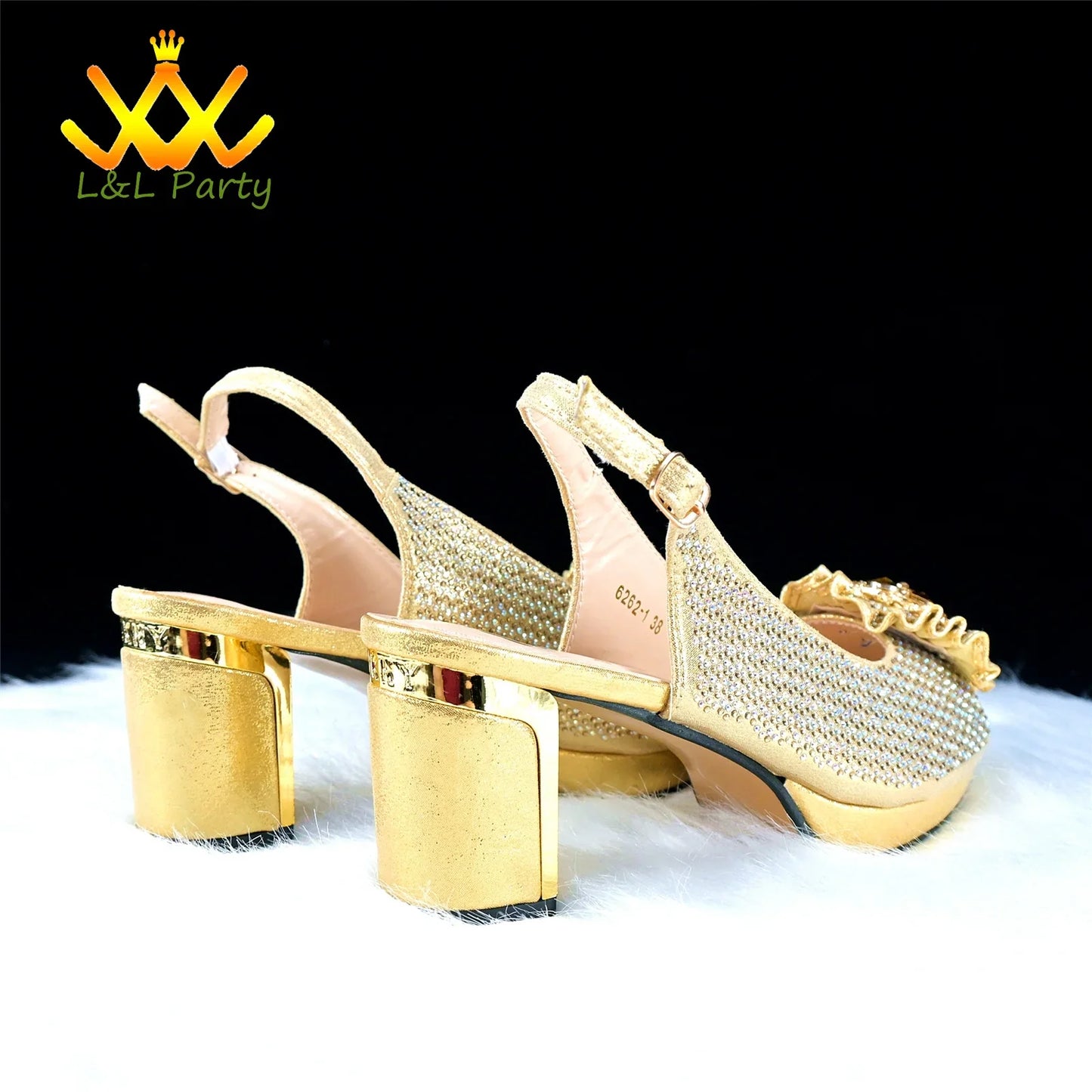 2025 Special New Arrivals Italian Women Shoes and Bag to Match in Green Color with Platform Shinning Crystal Sandal for Wedding