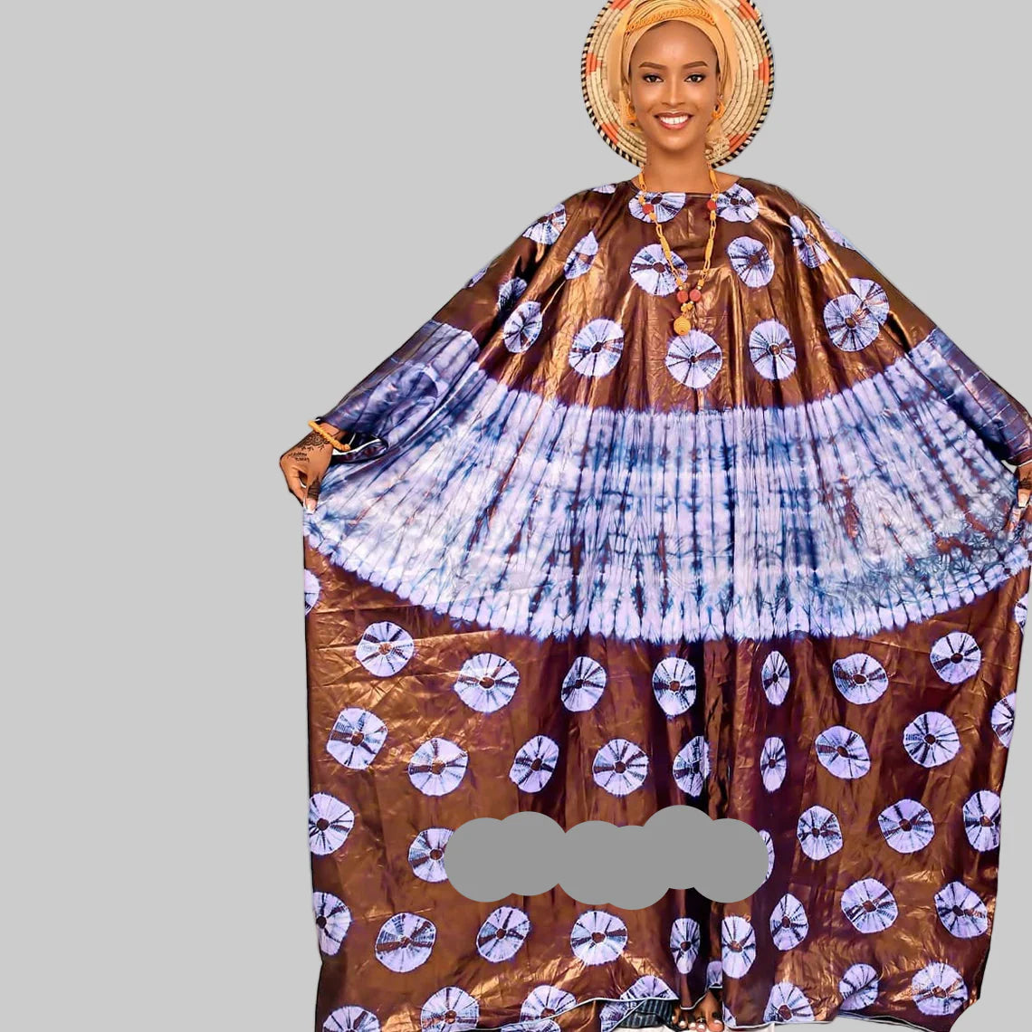 African Traditional Dashiki Print Bazin Riche Boubou Gown Dresses