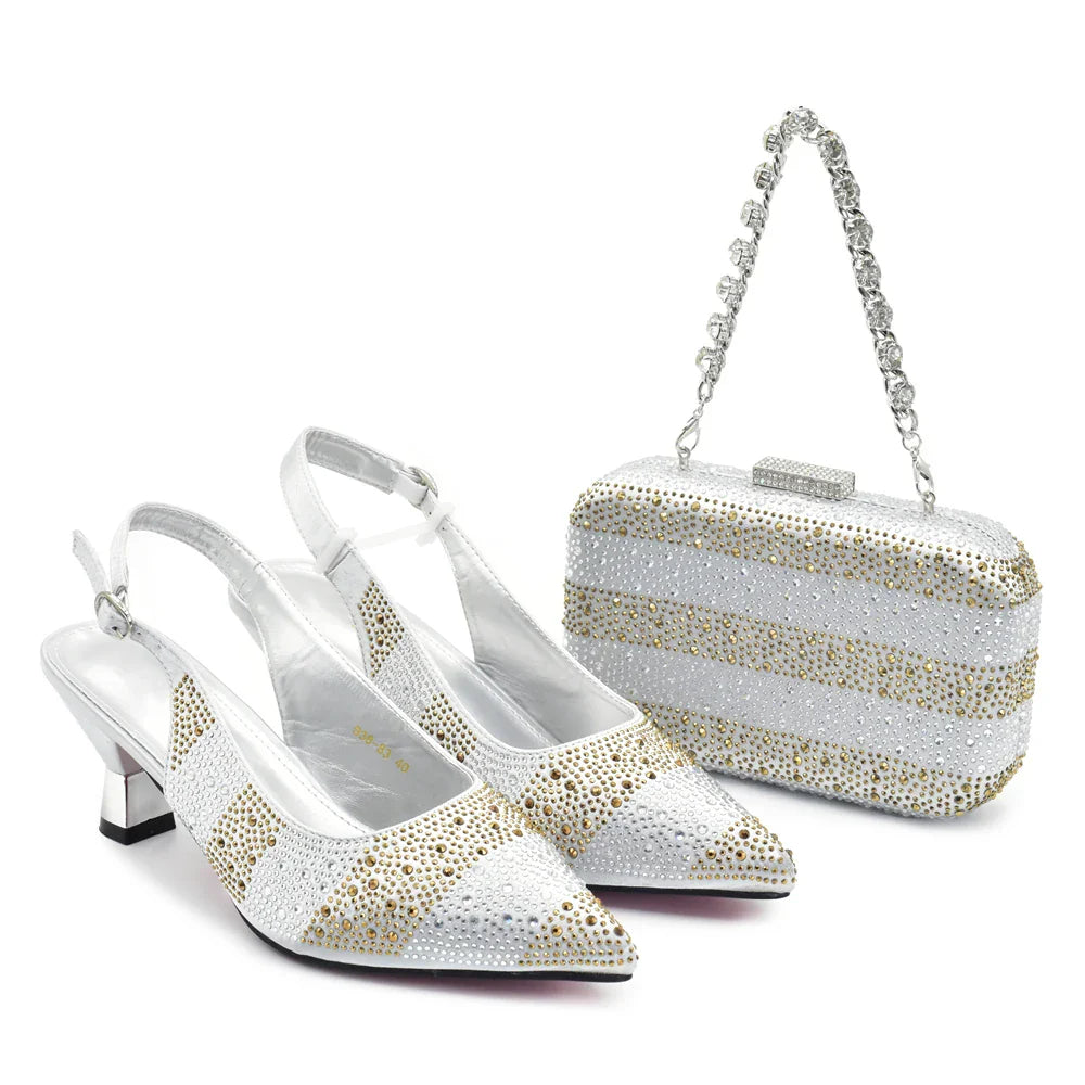 Designer Shoe and Bag Sets From Italy Original Italian Shoes and Bag Set for Women Wedding Shoes for Women Bride Party Pumps