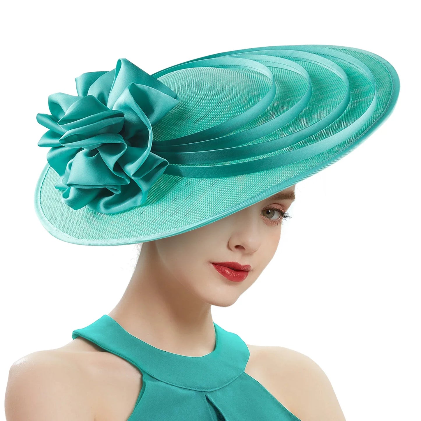 Fancy Christmas Sinamay Fascinator Perfect Wedding Hat Unique Derby Party Hat Fashion Top Church Hats Bride Fascinators Female