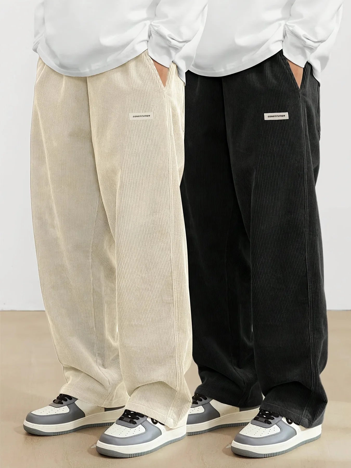 Men’s Corduroy Loose Fit Pants – Elastic Waist