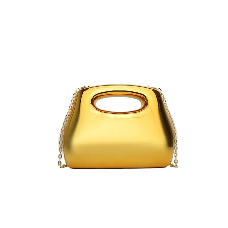 Golden Acrylic Women Hobo Bags Luxury Designer Clear Beach Handbags Dinner Party Wedding Round Top Handle Evening Clutch Purse