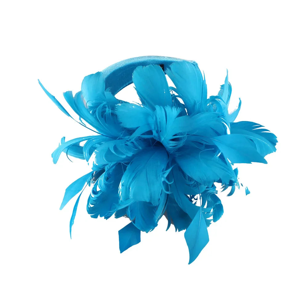 Fashion New Wedding Bride Headband Headwear Fancy Feather Hair Band Millinery Hair Accessories With Peals Decor Hair Accessories
