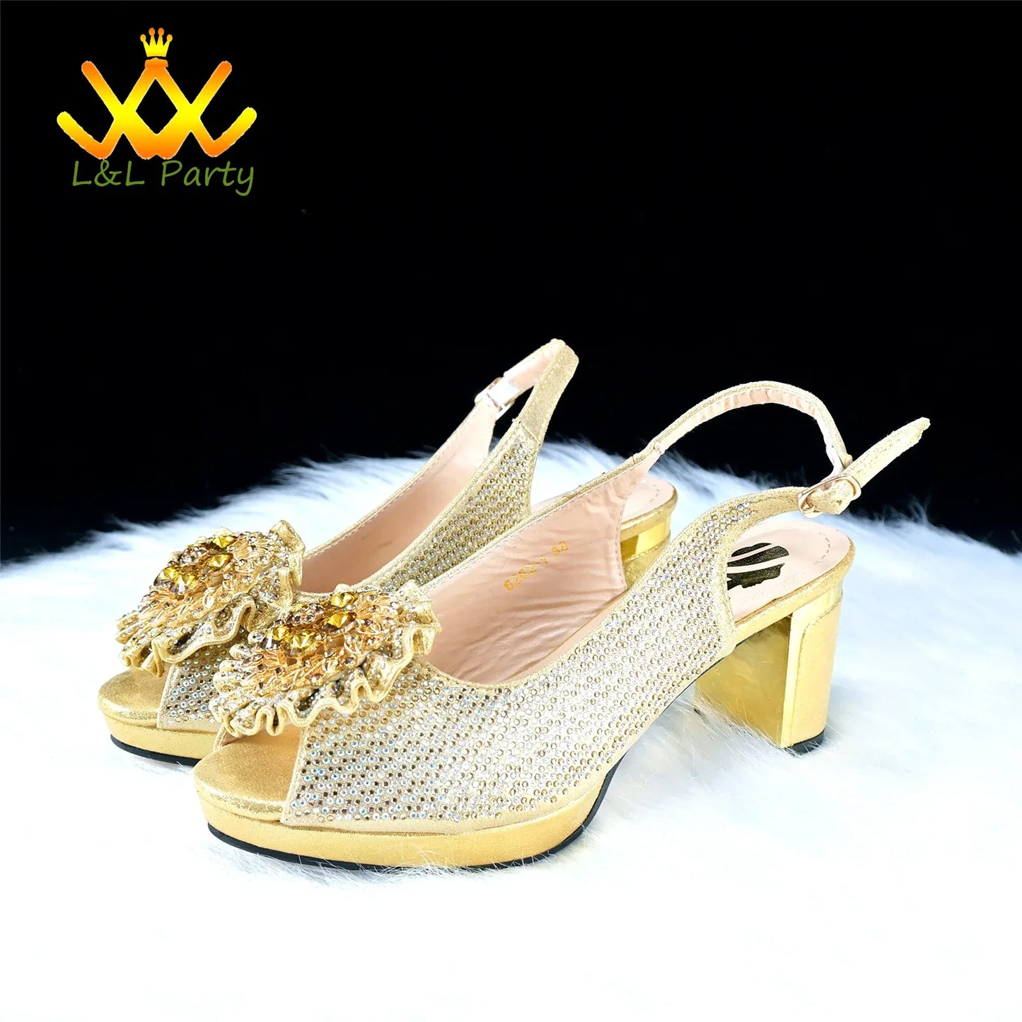 2025 Special New Arrivals Italian Women Shoes and Bag to Match in Green Color with Platform Shinning Crystal Sandal for Wedding
