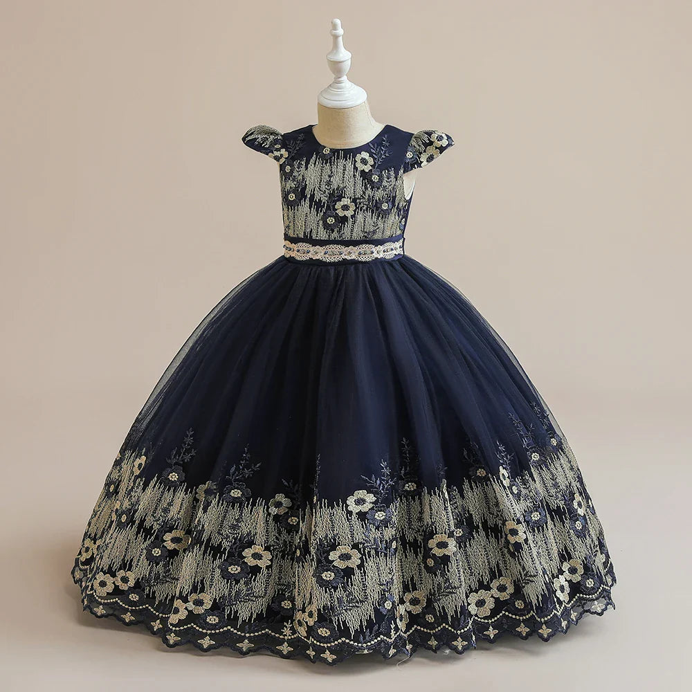 Flower Girl Dress Princess Elegant Children Party Long First Communion Kids Clothes For Teen Children Wedding Birthday Vestidos