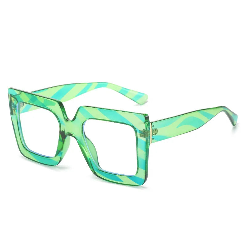 Big Oversized Square Eyeglass Frames Women Trendy Gradients Transparent Computer Optical Lenses Glasses Anti Blue Lens Eyewear