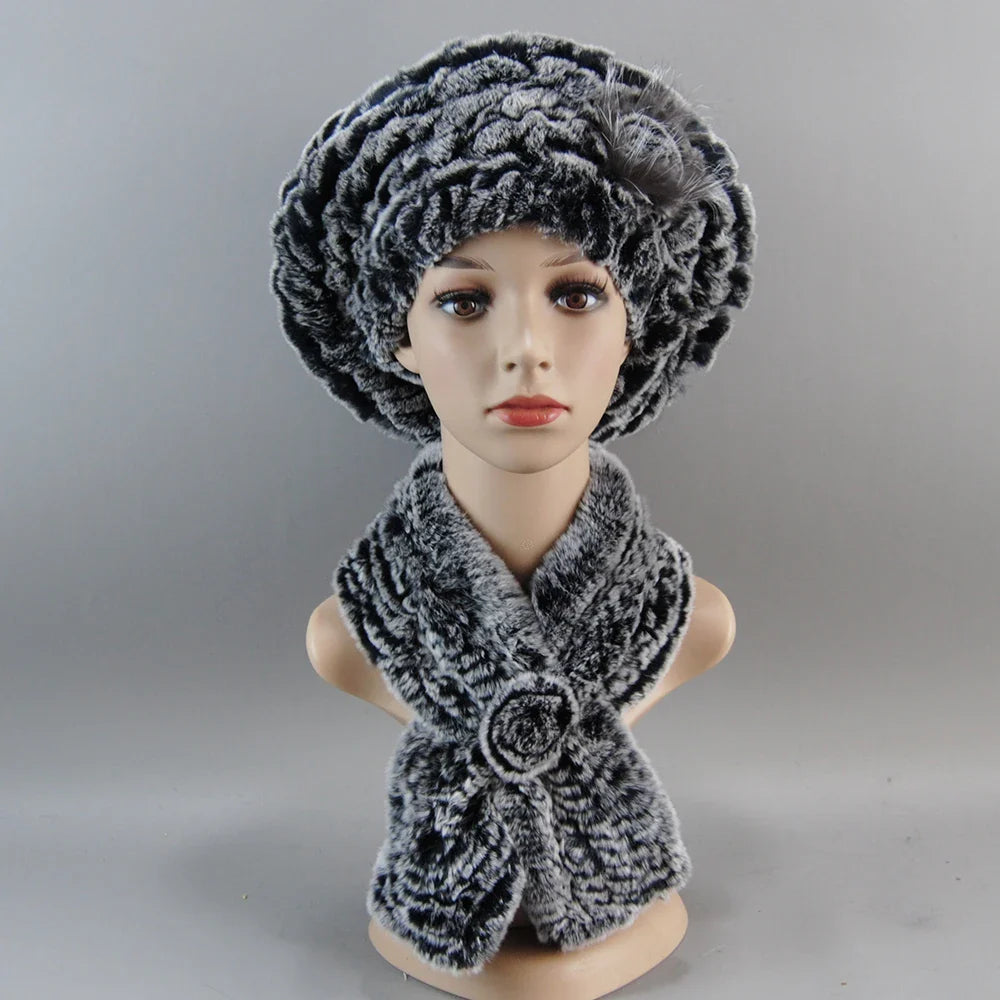 Winter Women's Faux Fur Hats And Scarves
