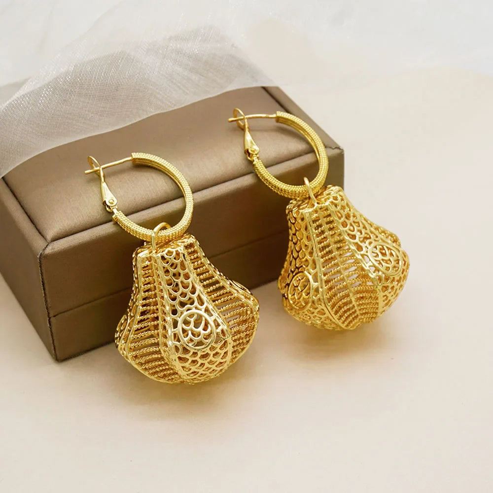 Bohemia Long Tassels Earrings African Dubai Gold Color Drop Earrings For Women Pendant Stud Earrings Wedding Jewellery Gifts