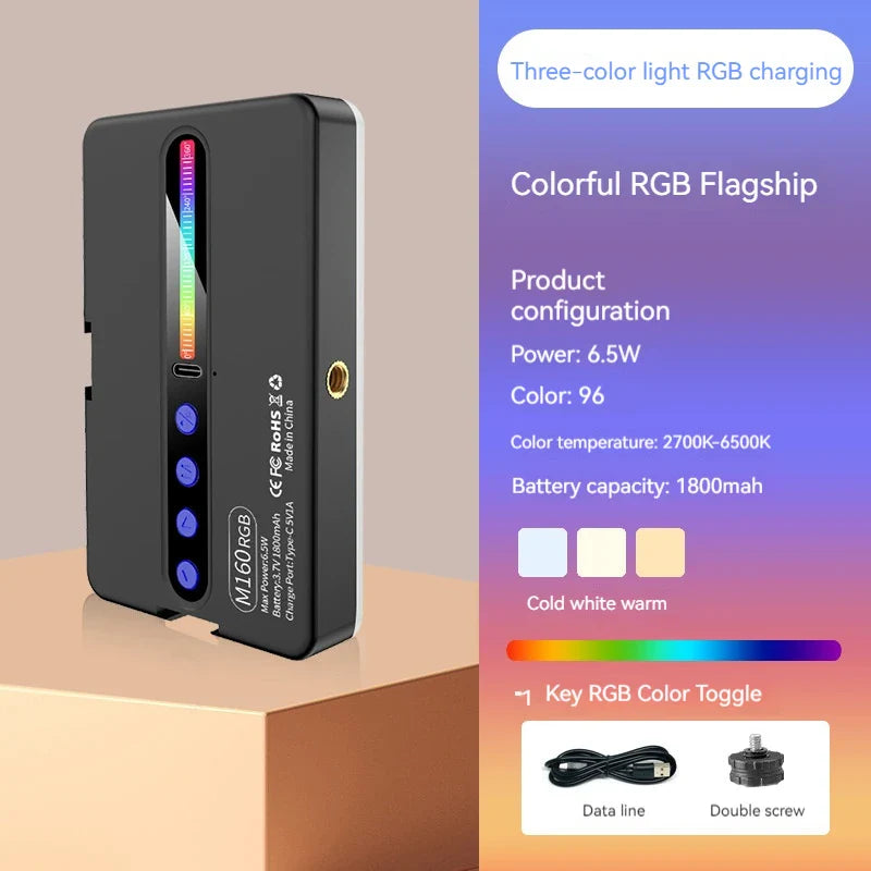 RGB LED Video Light 2700-6500K Handheld Photography Fill Lamp