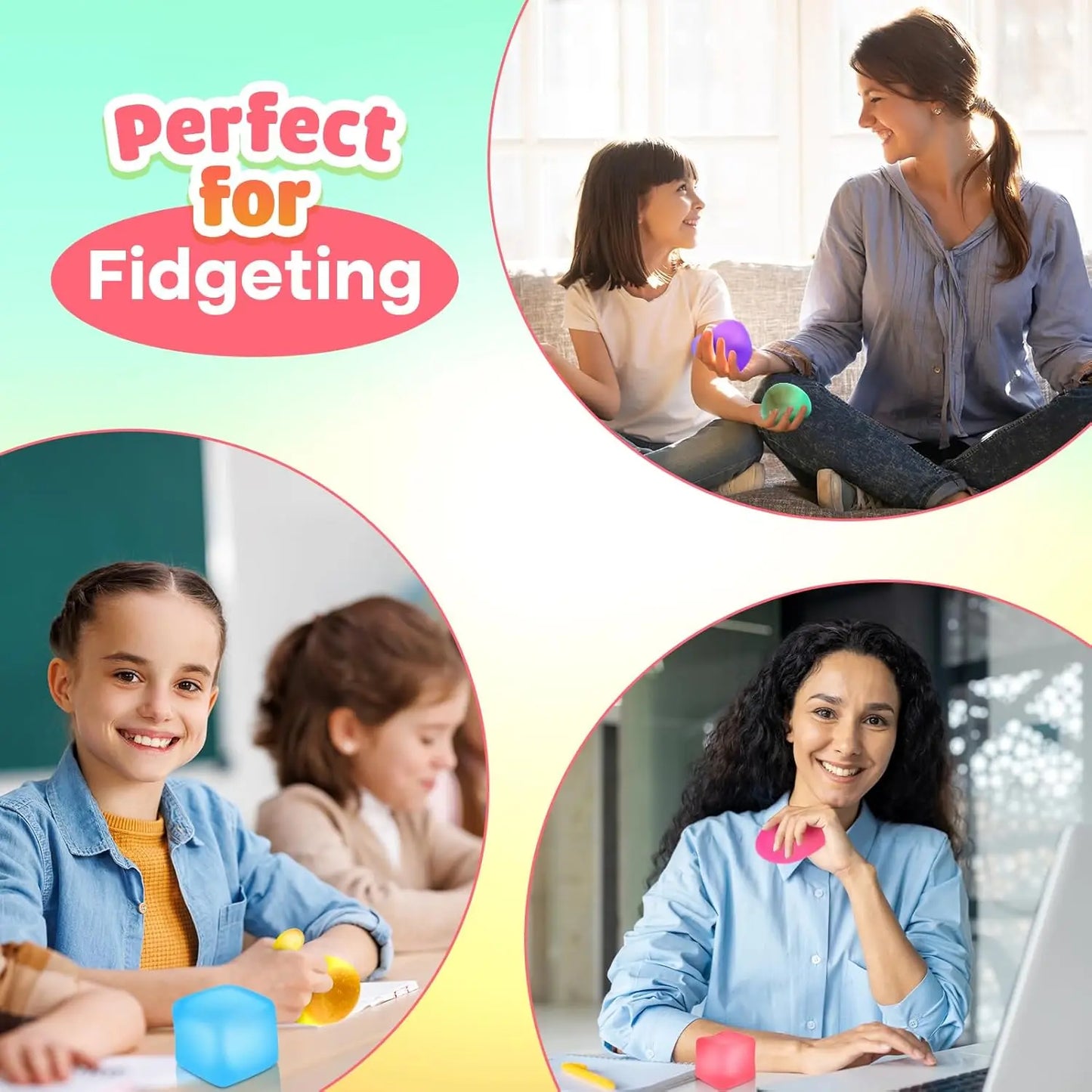 Premium Stress Relief Cube | Gel-Filled Sensory Fidget Toy for Anxiety & Focus | Kids & Adults