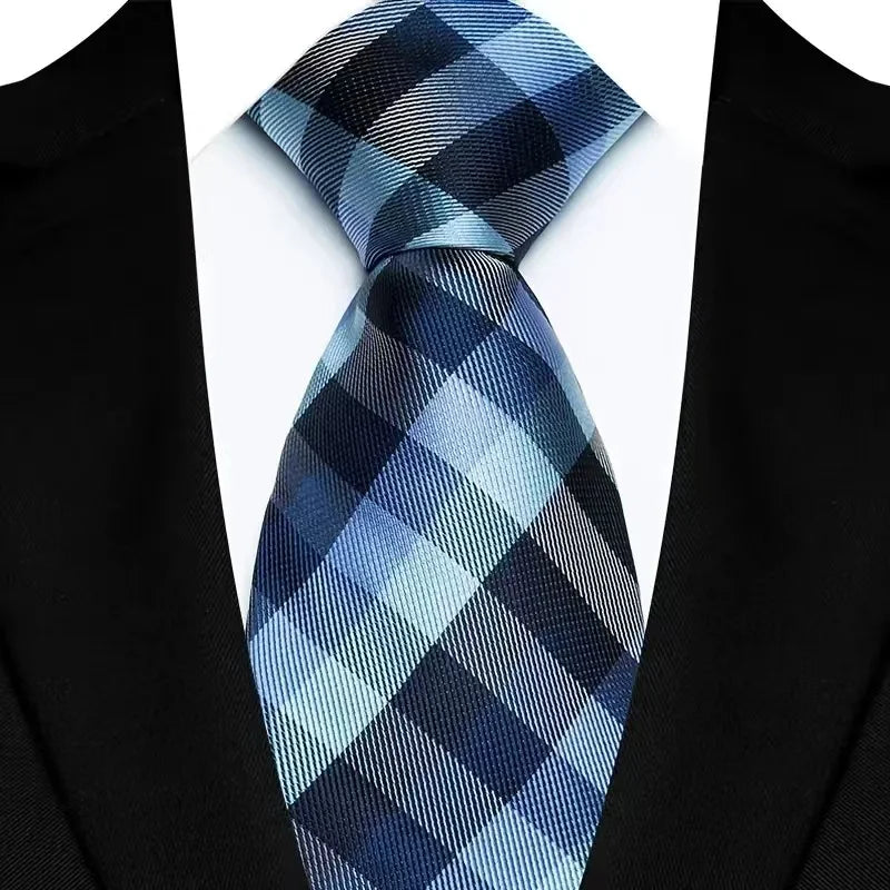41 Colors 8CM Mens Ties Green Blue Plaid Stripes Floral Classic Business Jacquard Woven Neck ties For Wedding and Party