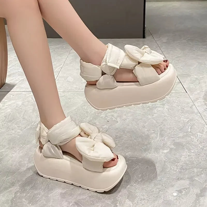 2024 New Genuine Leather Summer Luxury Sandals Casual Work Checkered Beach Shoes Vacation Fashion Women's Shoes zapatos de mujer