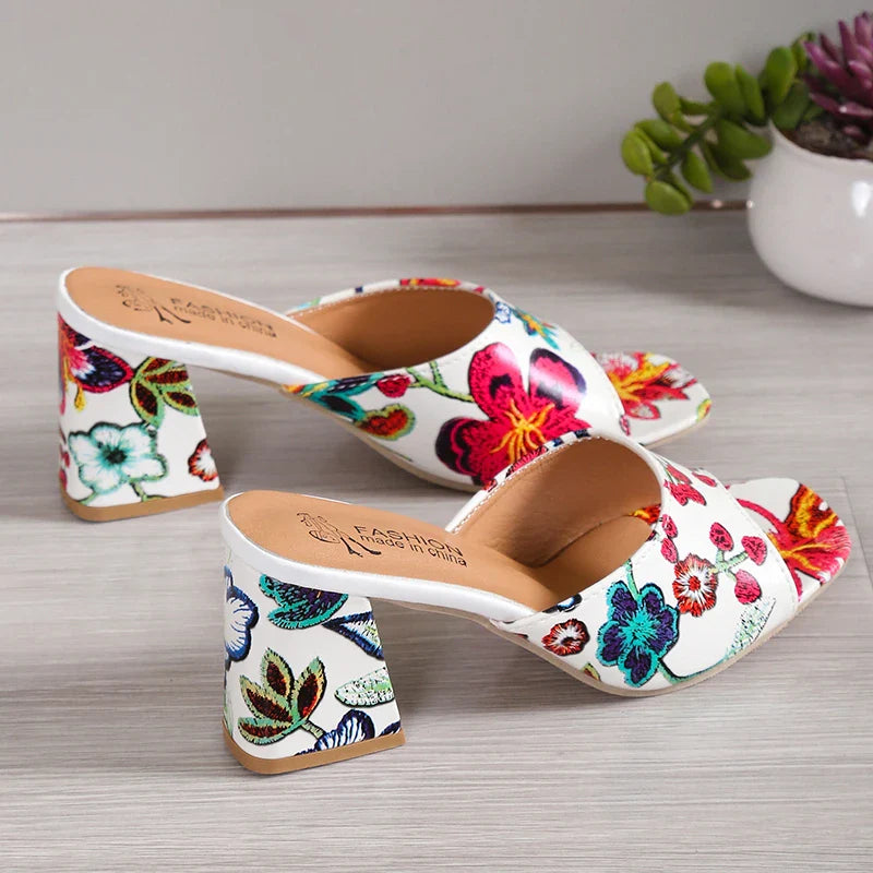 High Heels Women Slippers Chunky Fashion Sandals Designer New Shoes Slingback Flip Flops Dress Pumps Femme Slides