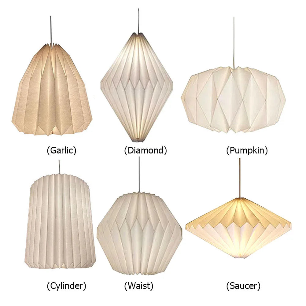 Hanging Lamp Cover Nordic Style Chandelier Lamp Shade Creative Paper Origami Ceiling Pendant Lampshade for Living Room Decor