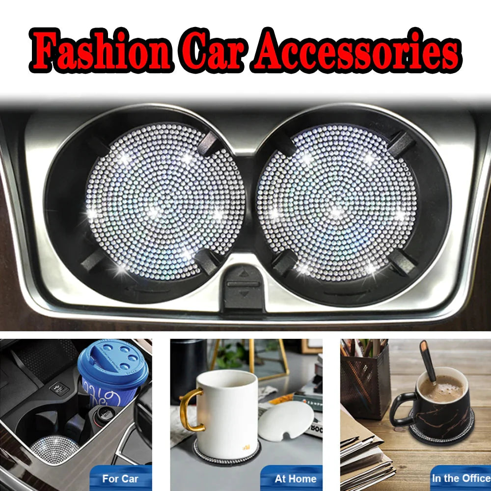 Diamond Car Coaster Water Cup Slot Non-Slip Mat