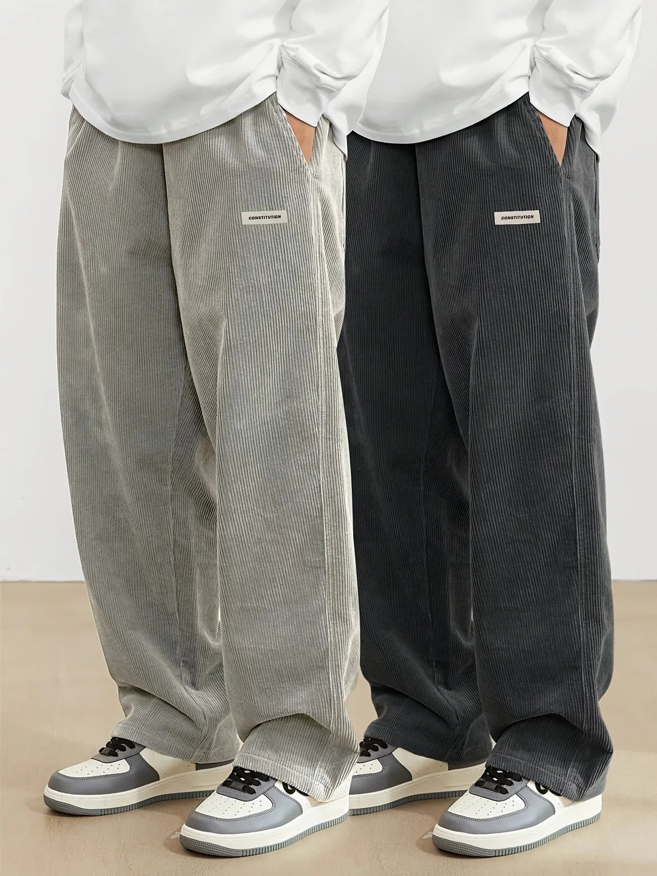 Men’s Corduroy Loose Fit Pants – Elastic Waist