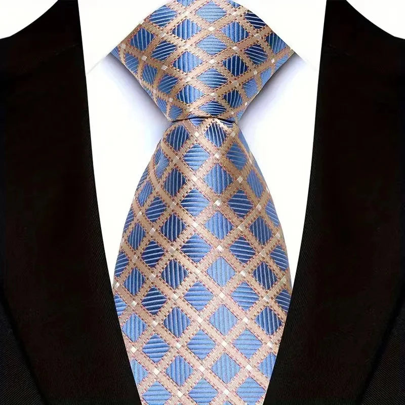 41 Colors 8CM Mens Ties Green Blue Plaid Stripes Floral Classic Business Jacquard Woven Neck ties For Wedding and Party