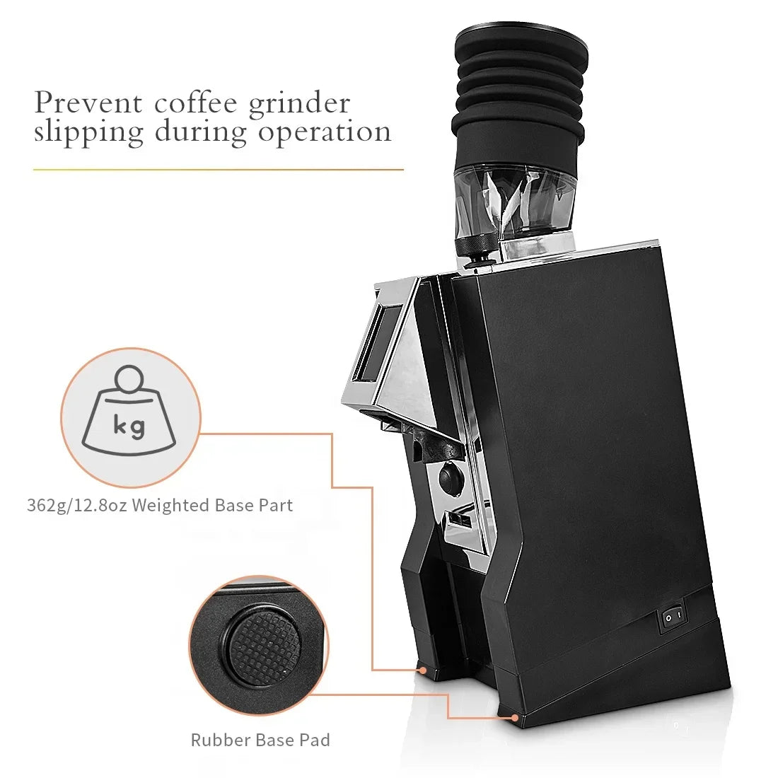 Inclined Bracket with Tray Compatible Eureka Mignon Grinder Durable Tilt Angle Base and Drip Tray Espresso Grinder Accessories