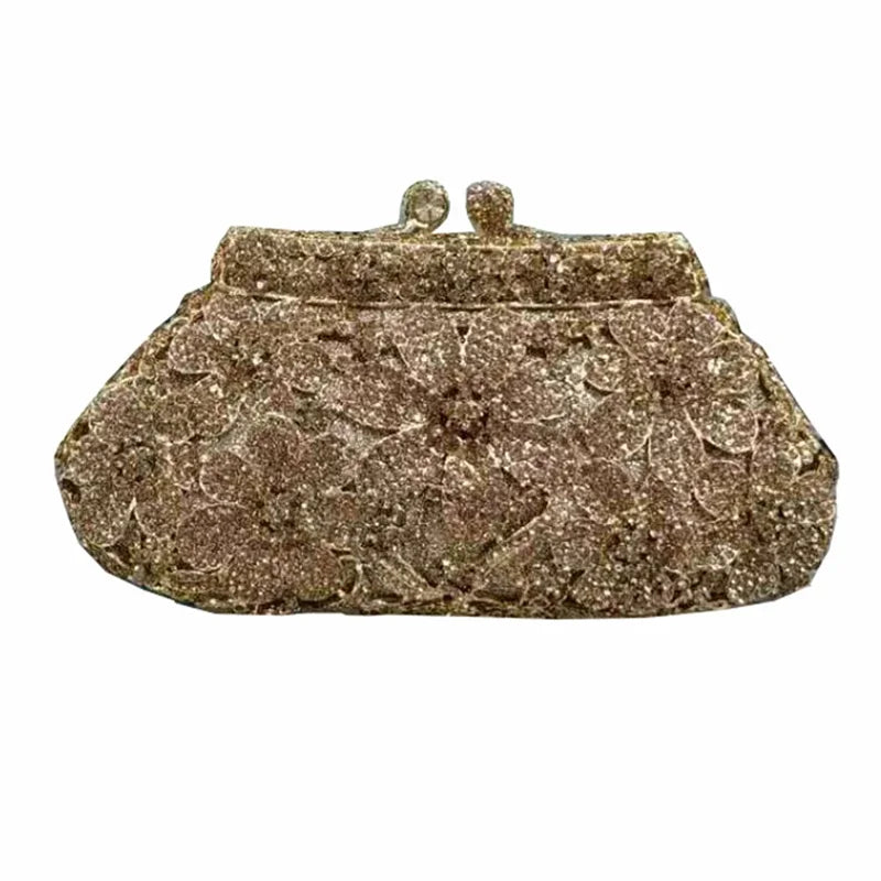 New Bling Crystal Bridal Wedding Bag Purses Flower Shape Diamond Purse Luxury Handbags Fashion Women Crystal Prom Clutch Purse